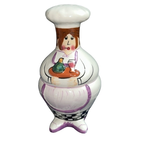 Vintage Chefs Husband and Wife Hand Painted Salt and Pepper Shakers - Picture 3 of 9